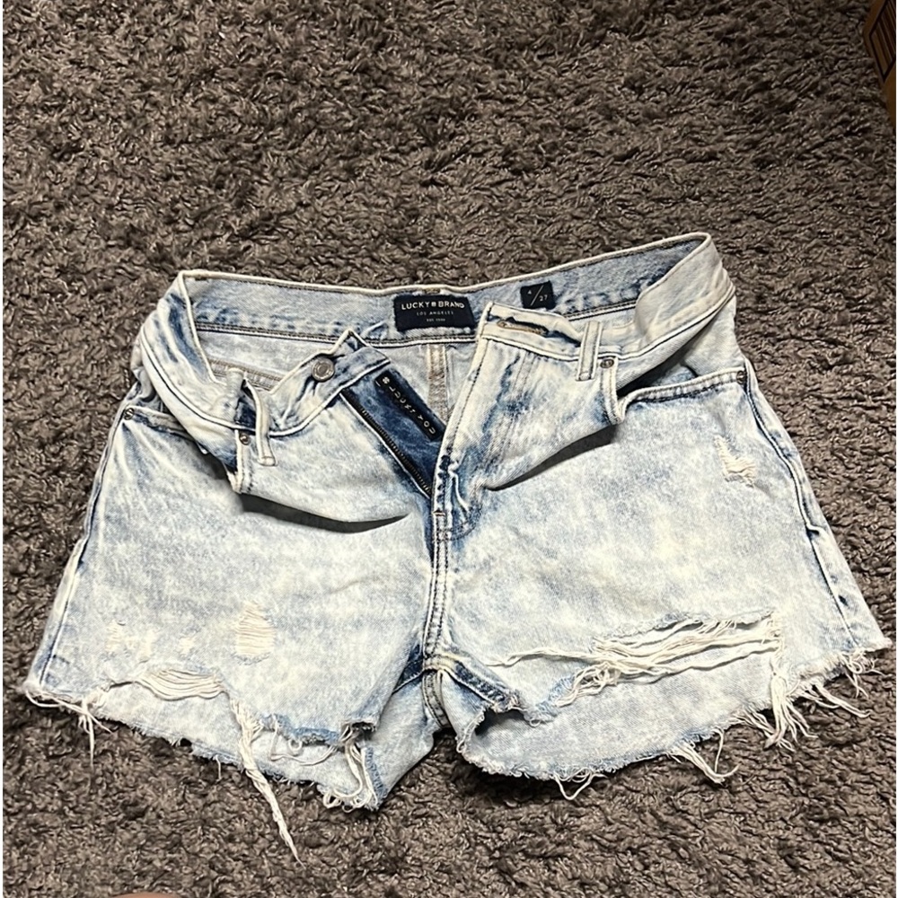 Lucky Brand Women's Distressed Denim Shorts - Light Blue